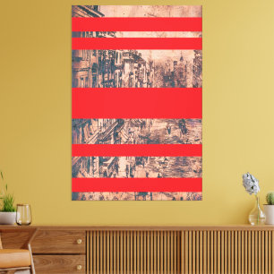 Red Modernized Version of St. James's Street Canvas Print
