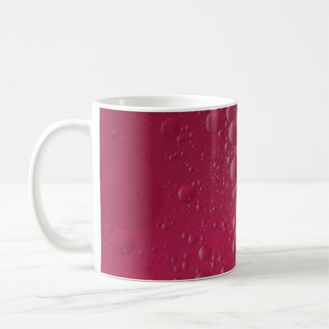 Red molecules illustration coffee mug (Left)