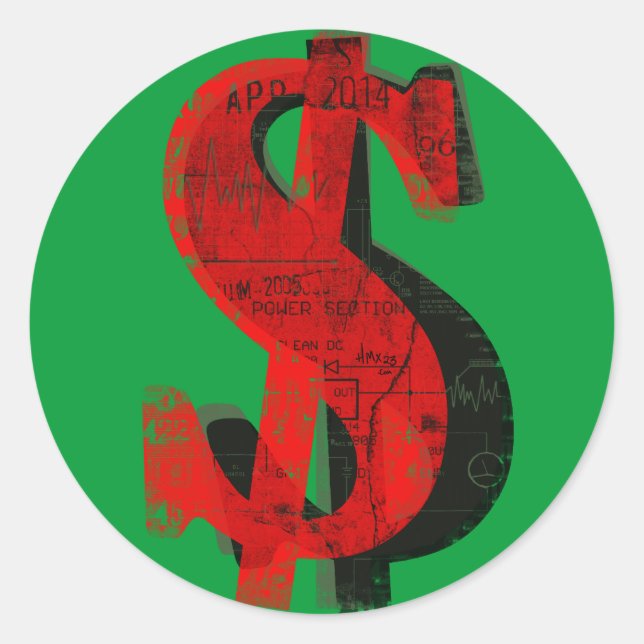 Red Money Classic Round Sticker (Front)