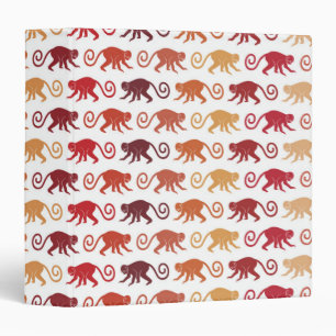 Red Monkeys Pattern Binder