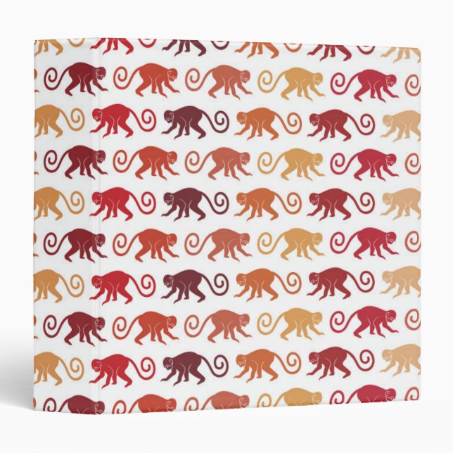 Red Monkeys Pattern Binder (Front/Spine)