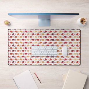 Red Monkeys Pattern Desk Mat