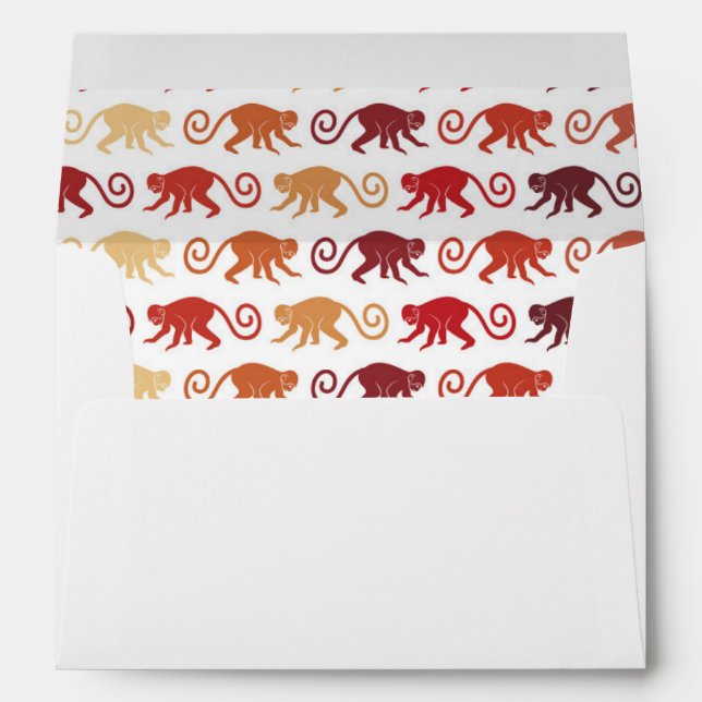 Red Monkeys Pattern Envelope (Back (Bottom))
