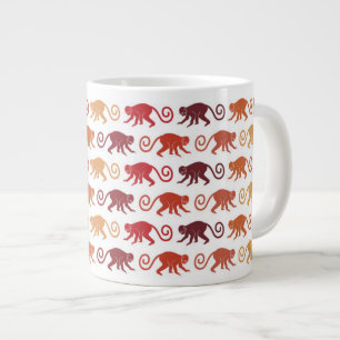 Red Monkeys Pattern Large Coffee Mug