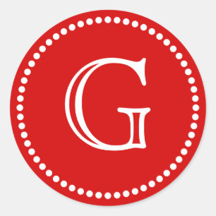 Red Monogram Envelope Seals Favour Tags