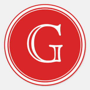 Red Monogram Envelope Seals Favour Tags