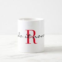 Red Monogram Initial 'do it now' Design 11oz
