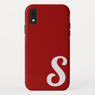 Red Monogram Minimal   Personalize iPhone XR Case