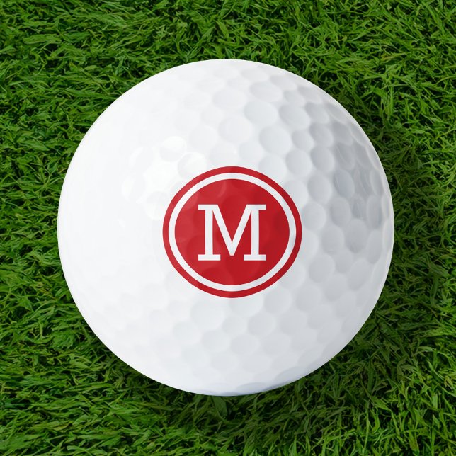 Red Monogram Personalized Golf Balls (Creator Uploaded)