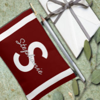 Red Monogram Personalized Tote Bag