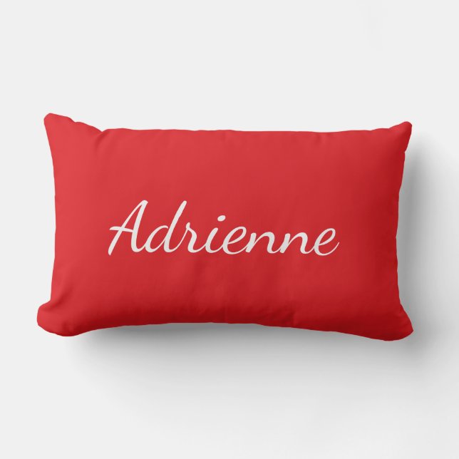 Red Monogram Throw Pillow (Front)
