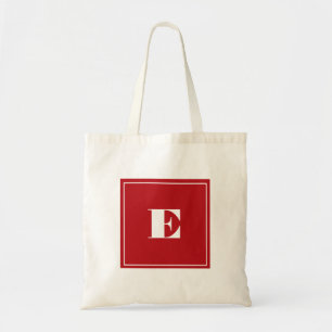 Red Monogram Tote Bag