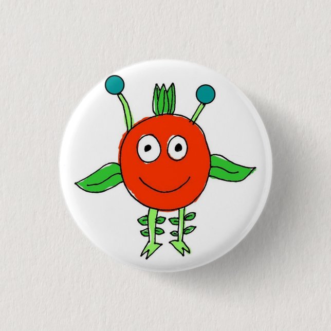 Red Monster 1 Inch Round Button (Front)