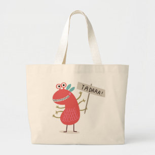 RED MONSTER TA DAAA! PERSONALIZED Tote Bag