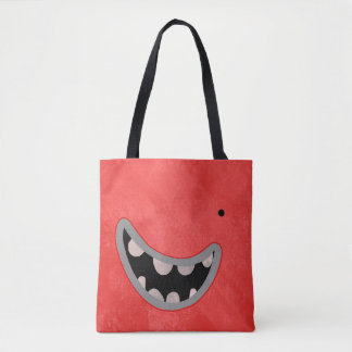 red monster tote bag