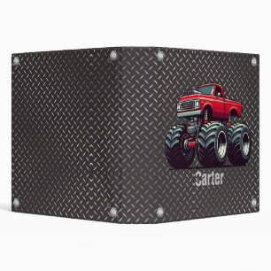 Red monster truck  binder