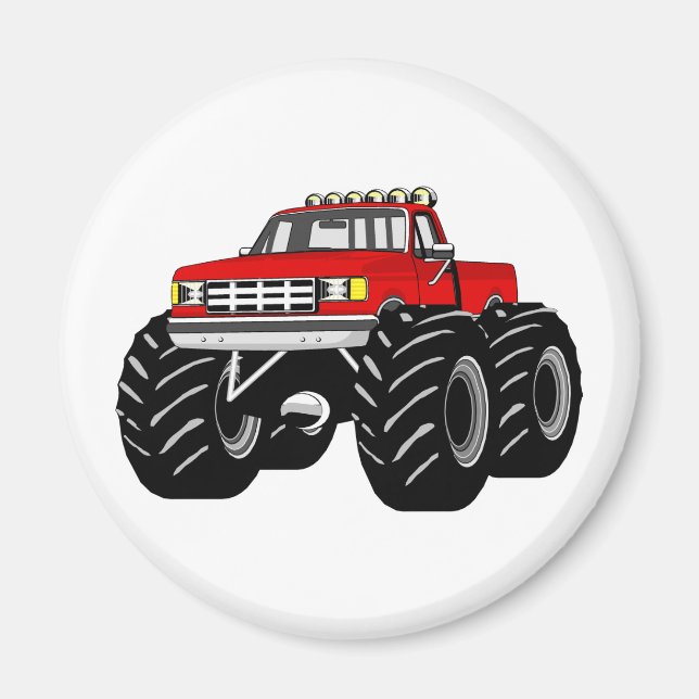 RED MONSTER TRUCK MAGNET (Front)