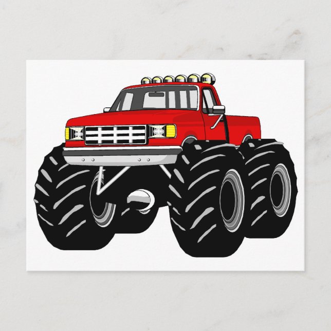 RED MONSTER TRUCK POSTCARD (Front)