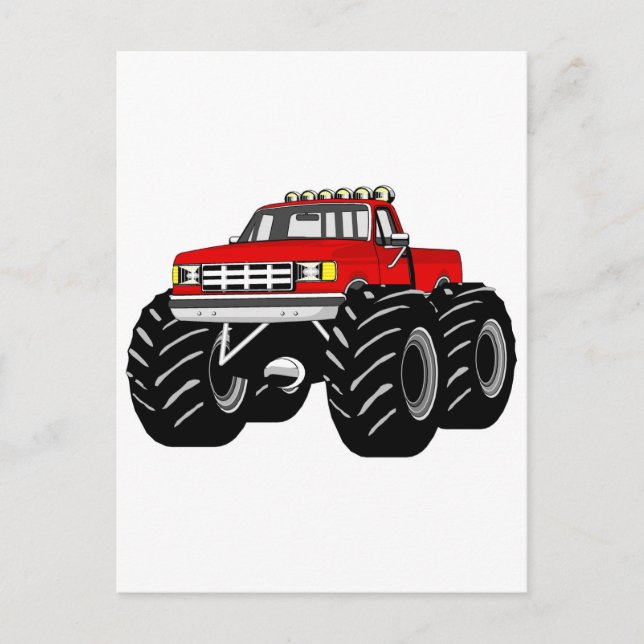 RED MONSTER TRUCK POSTCARD (Front)