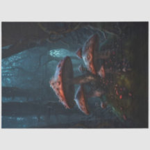 Red Moody Mushrooms – A Dark Dreamscape Decoupage