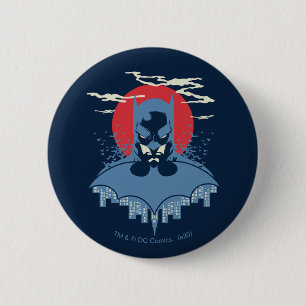 Red Moon Batman With Logo 2 Inch Round Button