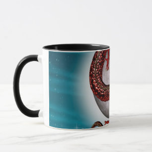 Red Moon Dragon Celestial Fantasy Art Mug