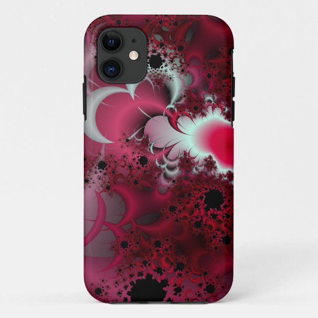Red Moon fractal iphone case (Back)