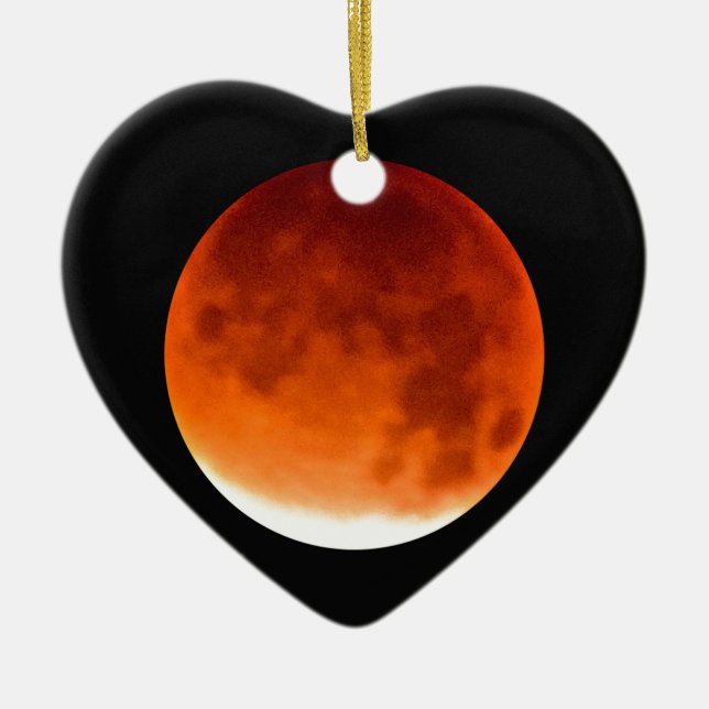 Red Moon Risiing Ceramic Ornament (Front)