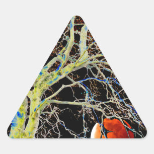 Red Moon Rising Triangle Sticker