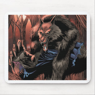 Red Moon Werewolf Mouse Pad