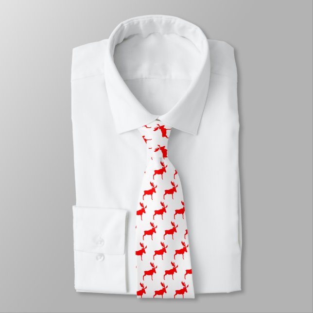 Red Moose Tie (Tied)