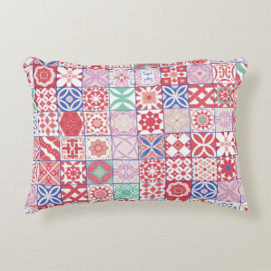 Red Moroccan tile Accent Pillow