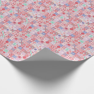 Red Moroccan tile Wrapping Paper