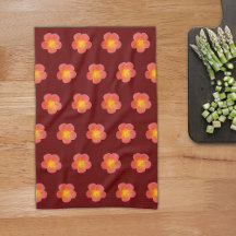 Red Moss Rose Flower Seamless Pattern on