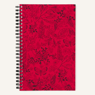 Red Motifs - Custom/Personalized Notebook