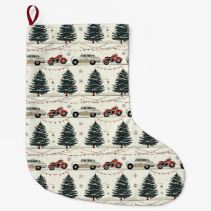 Red Motorcycle Christmas Mantel Ride Large Christmas Stocking