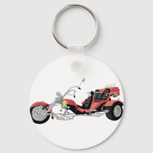 red motorcycle trike keychain