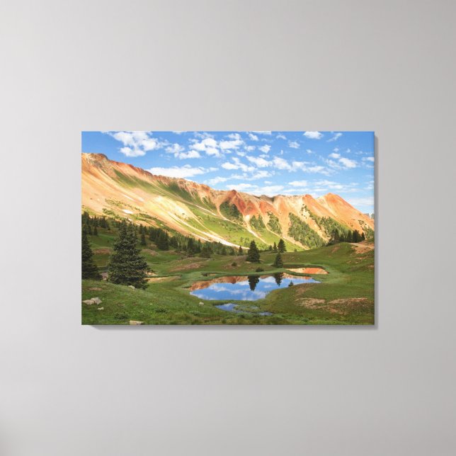 Red Mountain Reflection Canvas Print (Front)