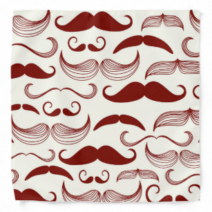 Red Moustache Pattern Bandana