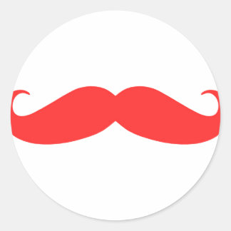 Red Moustache Stache for Christmas Classic Round Sticker