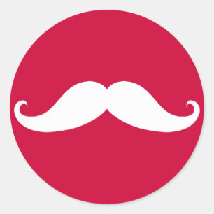 Red Moustache Valentine Sticker