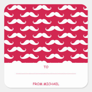 Red Moustache Valentine Sticker