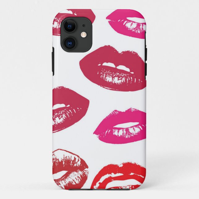 Red mouths Pattern Personalized Case-Mate iPhone Case (Back)