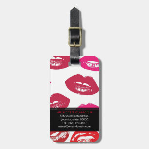 Red mouths Pattern Personalized                    Luggage Tag