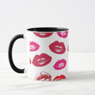 Red mouths Pattern Personalized Mug