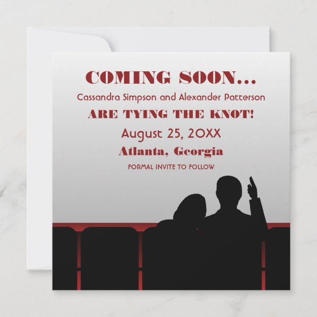 Red Movie Theatre Save the Date (Front)