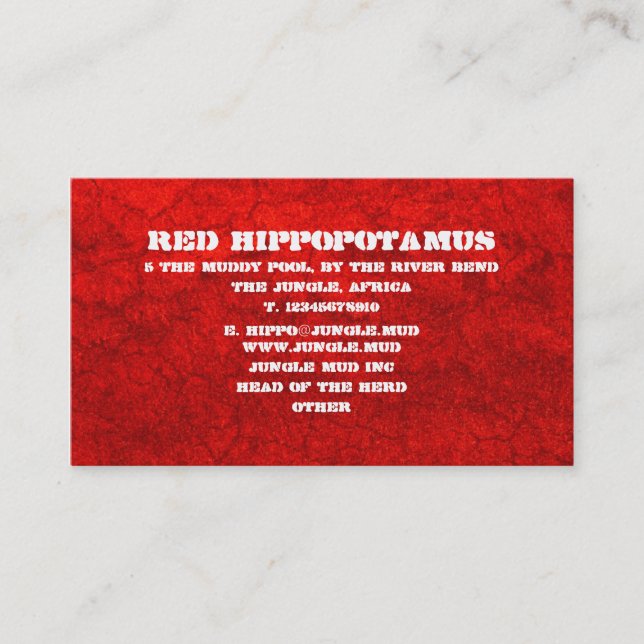 Red Mud - Customized Business Card (Front)