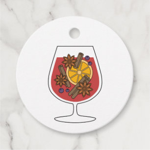 Red mulled wine xmas drawing gluhwein recipe favour tags