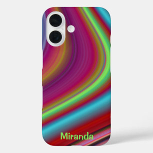Red Multicolor Line Pattern  iPhone 16 Case