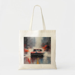 Red  Muscle Car head on Tote Bag